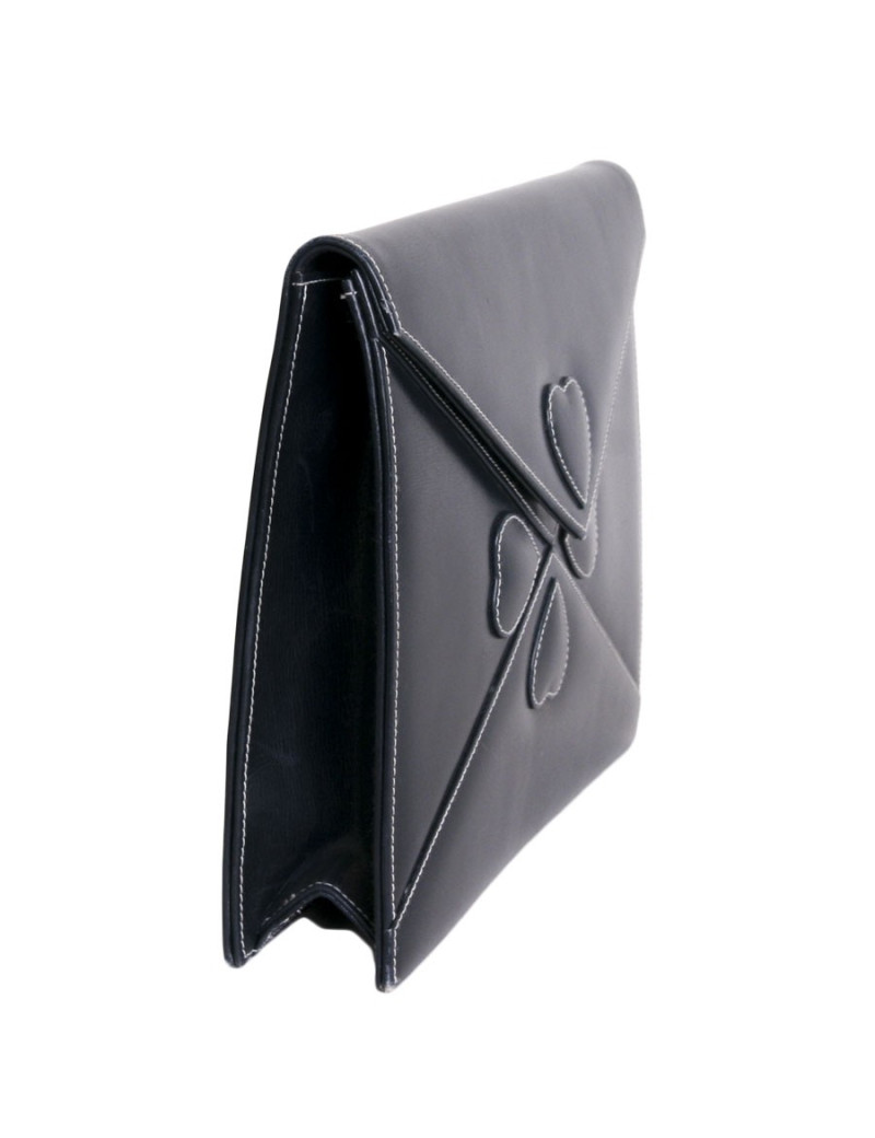 Pochette  YVES SAINT LAURENT en cuir  box bleu