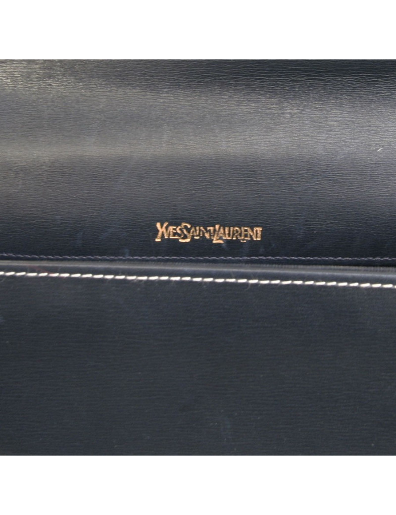Pochette  YVES SAINT LAURENT en cuir  box bleu
