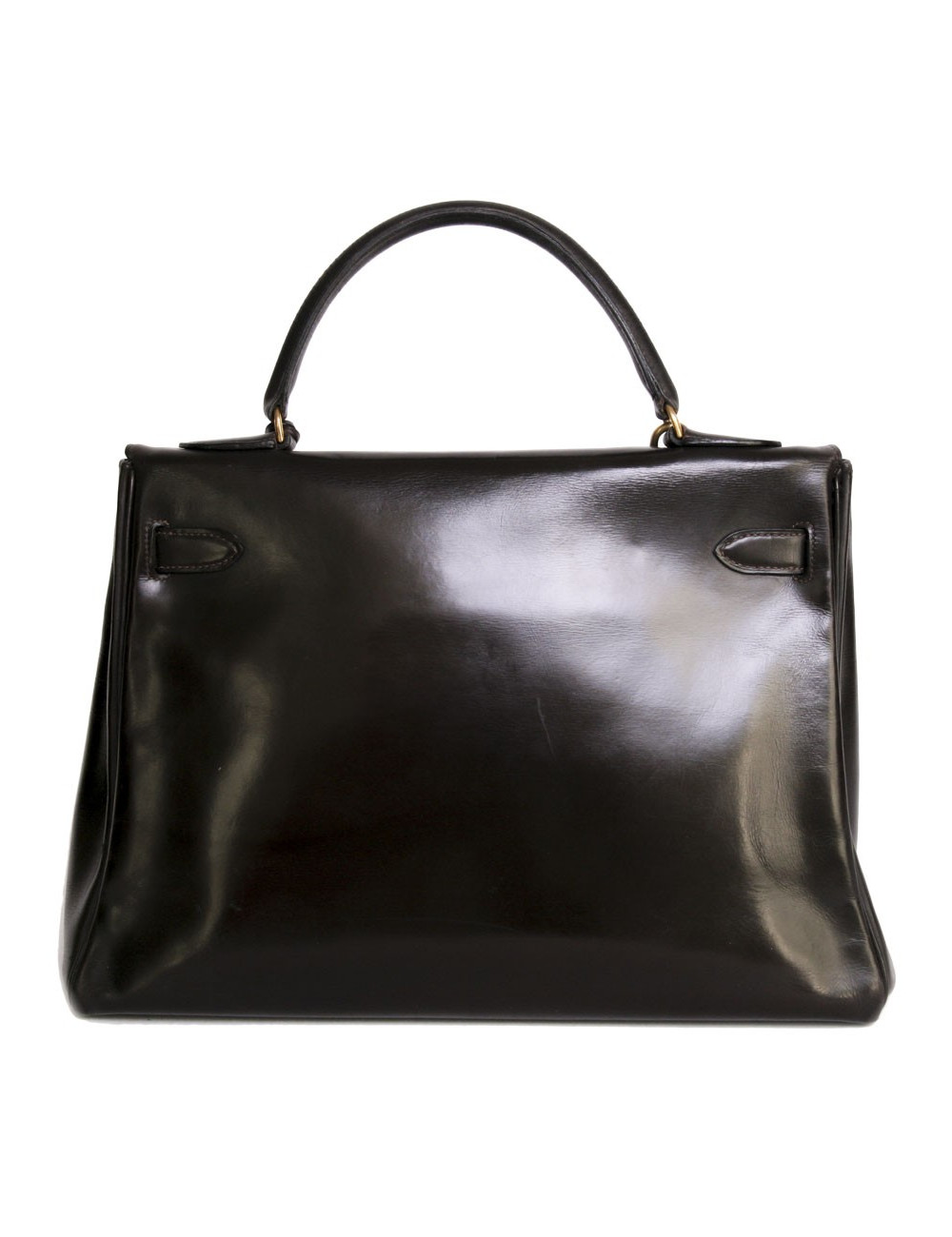 Sac Kelly 32 cuir box marron chocolat Vintage