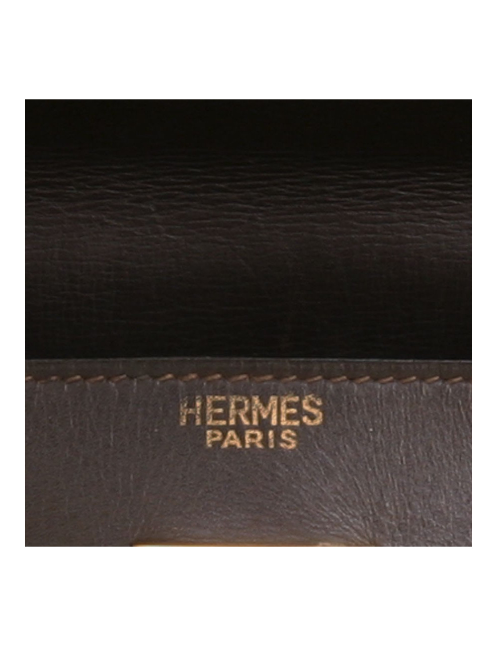 Sac Kelly 32 cuir box marron chocolat Vintage