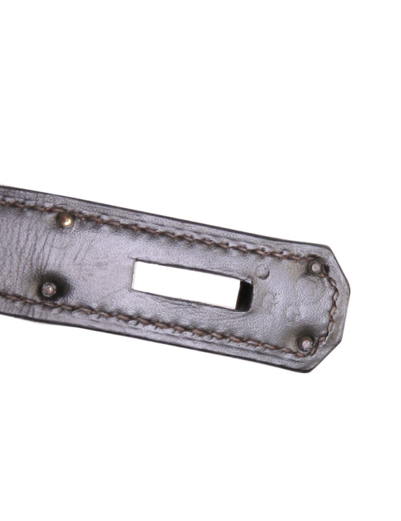 Kelly 32 box chocolate brown Vintage leather bag