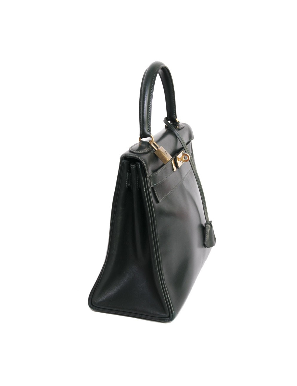 Sac Kelly 28 cuir box vert Véronèse Vintage