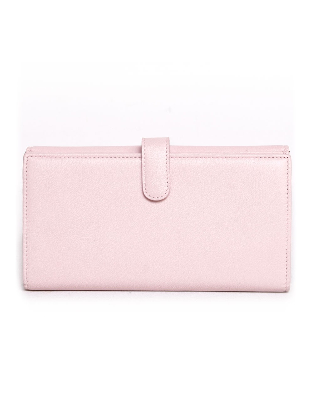Portefeuille CHANEL en cuir grainé rose 