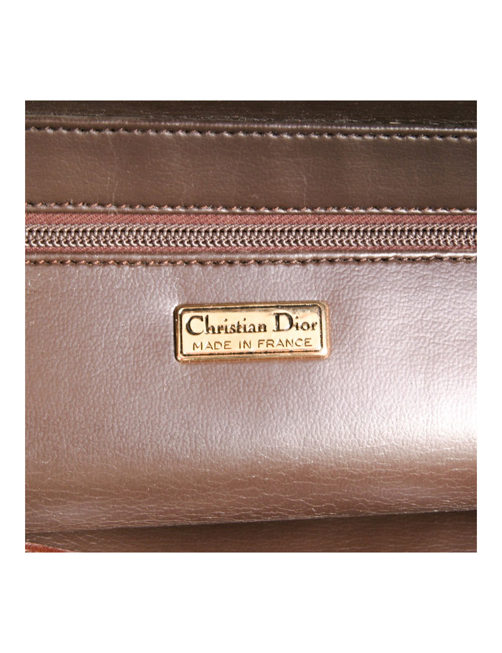 Sac CHRISTIAN DIOR en cuir et peau façon léopard