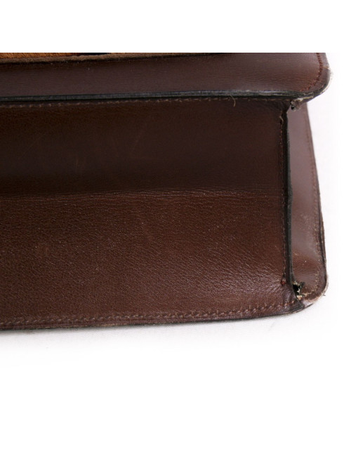 Sac CHRISTIAN DIOR en cuir et peau façon léopard