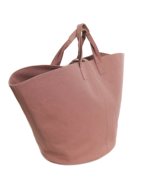 HERMES large tote bag in brown canvas