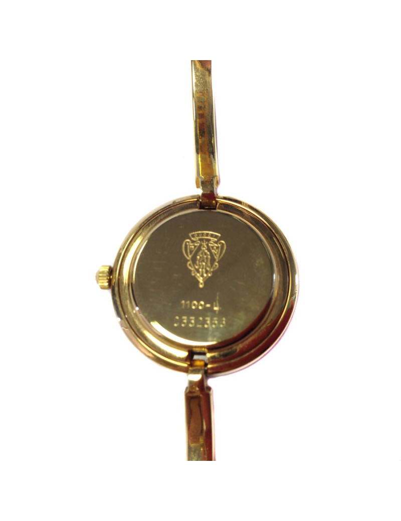 montre GUCCI "timepieces" bracelet doré cadran modifiable plastifié
