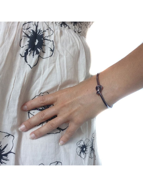 bracelet jonc  "knot" CELINE Taille XS  violet verni