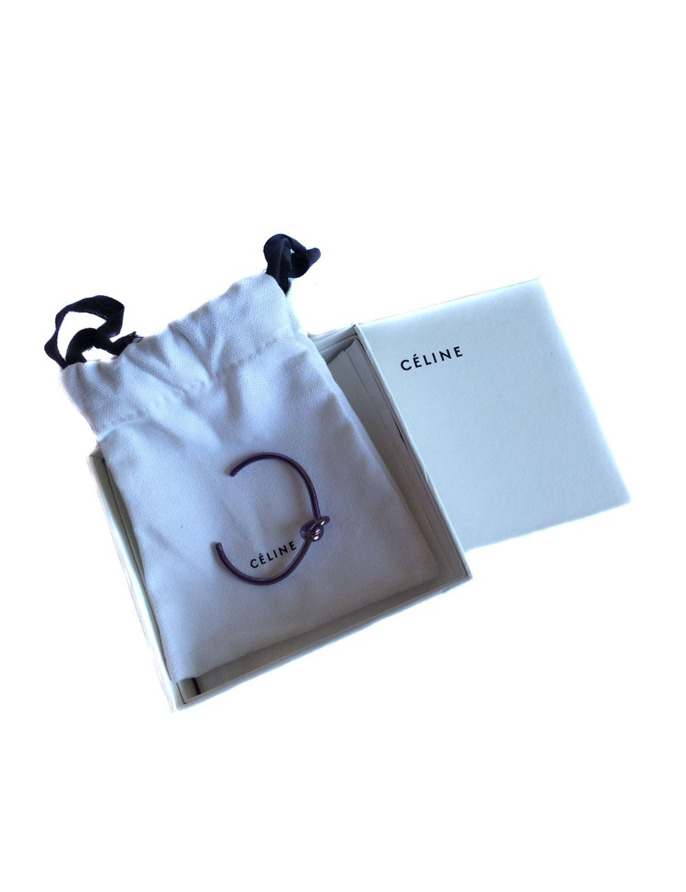 bracelet jonc  "knot" CELINE Taille XS  violet verni