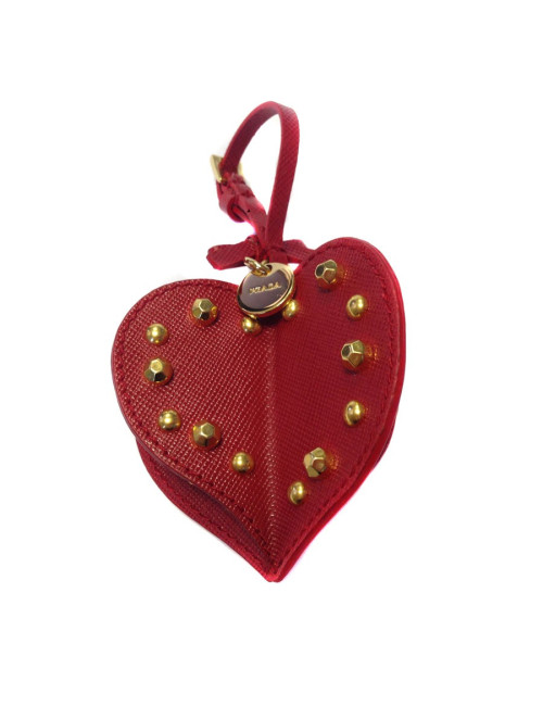 Bijou de sac PRADA "Christamas Trick" en cuir rouge