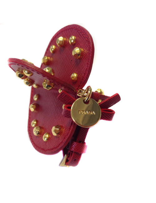 "Christmas Trick" PRADA red leather bag jewel