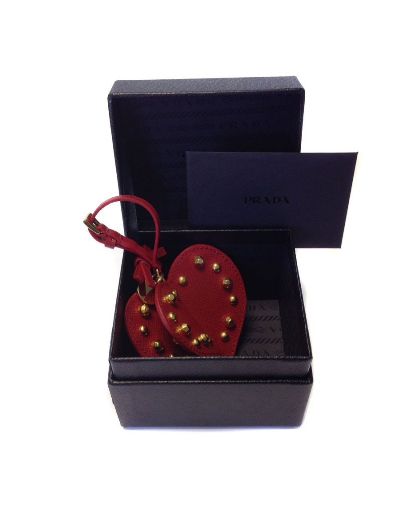 Bijou de sac PRADA "Christmas Trick" en cuir rouge
