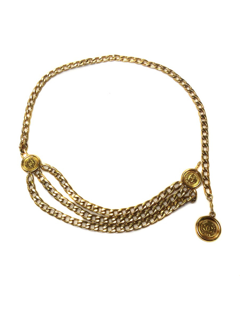 ceinture CHANEL en laiton doré vintage
