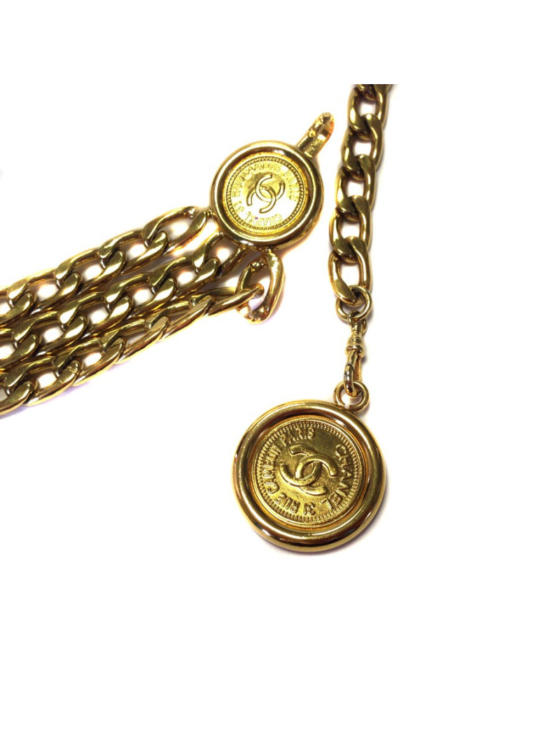 ceinture CHANEL en laiton doré vintage