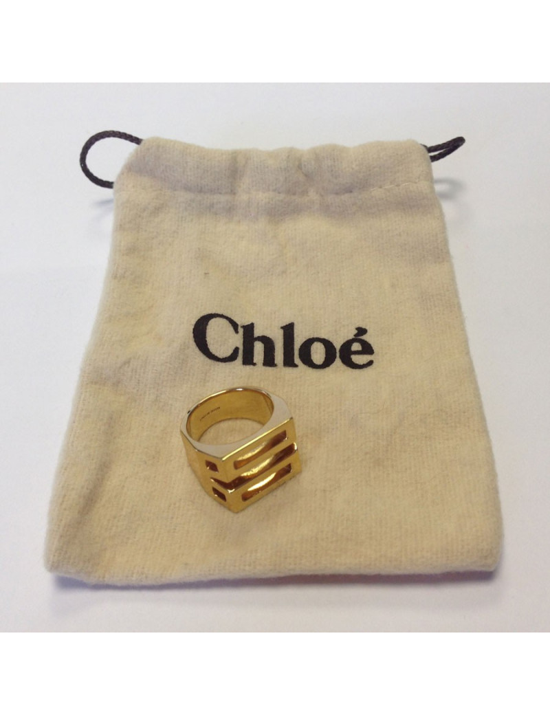 CHLOE ring size 56.5 Golden brass