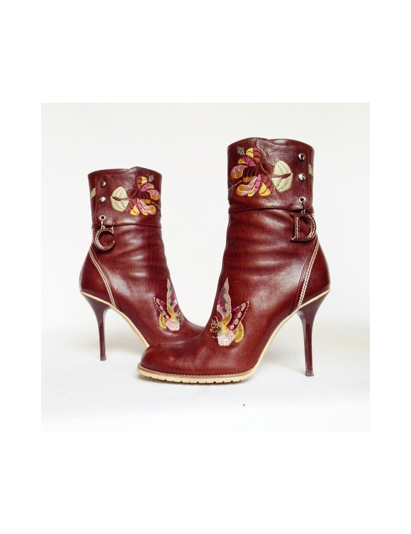 bottes à talons aiguilles DIOR t 38.5 en cuir 
