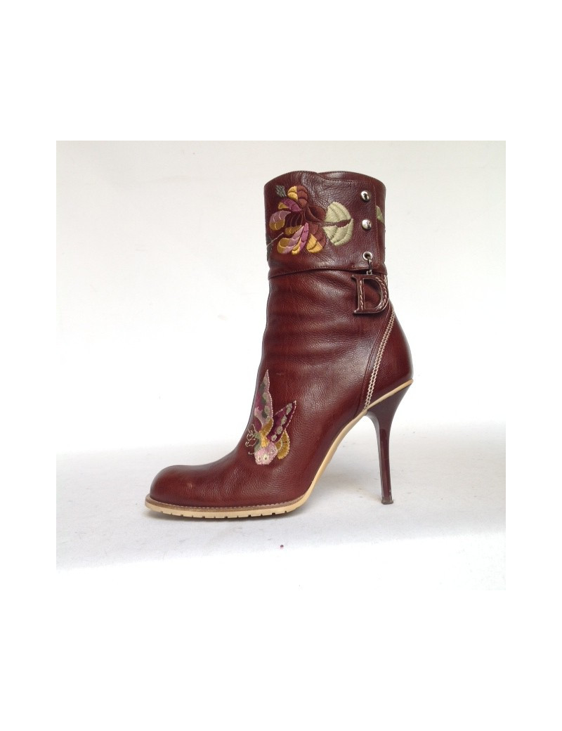 bottes à talons aiguilles DIOR t 38.5 en cuir 