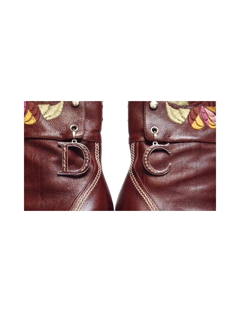 bottes à talons aiguilles DIOR t 38.5 en cuir 