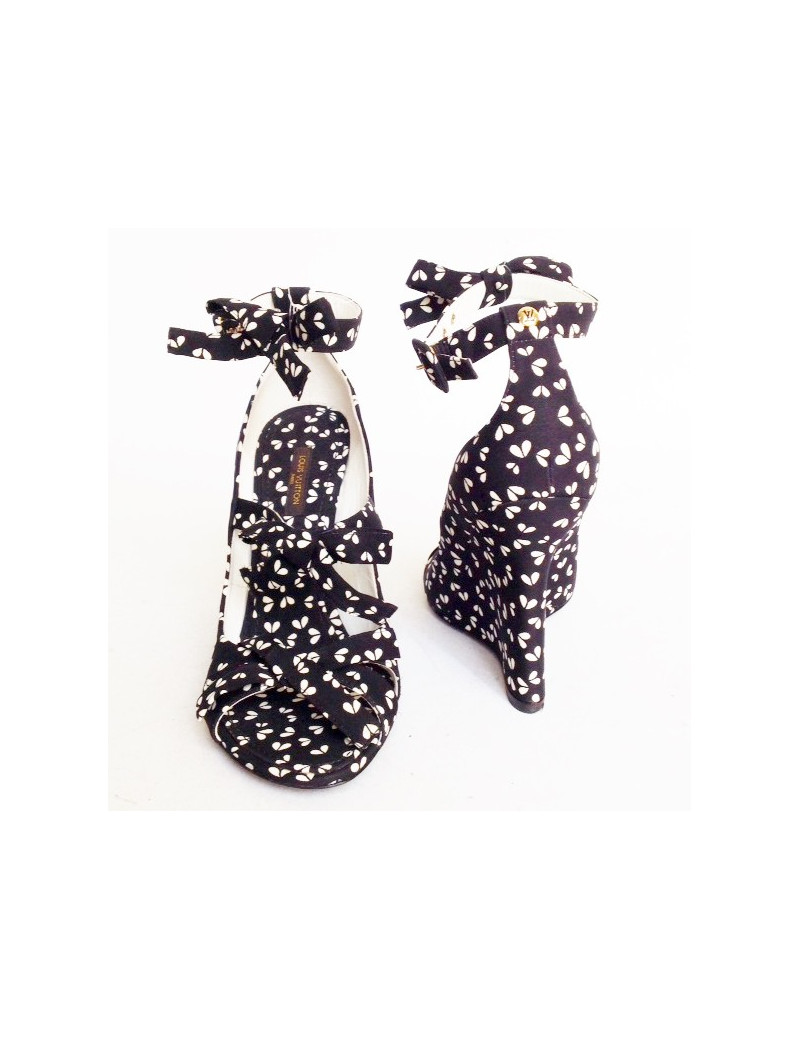 Escarpins compensés LOUIS VUITTON T. 39 en toile imprimée intérieur cuir