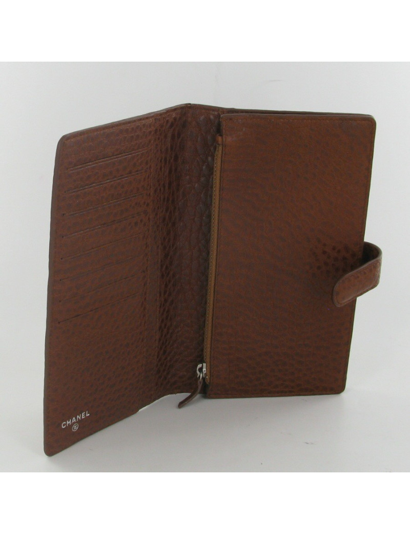 Brown leather CHANEL wallet