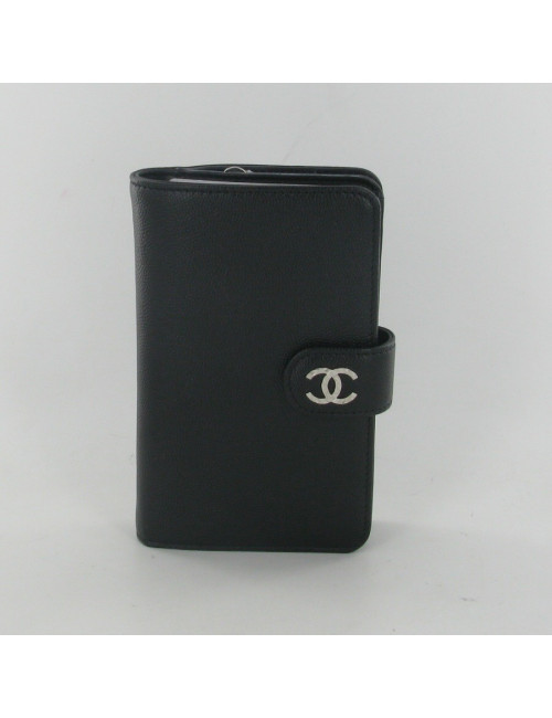 Portefeuille cuir noir CHANEL