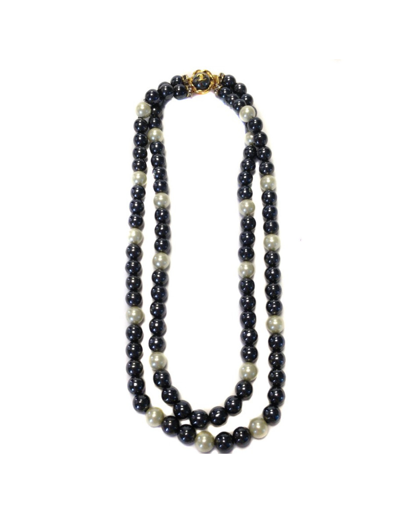Collier Couture CHANEL double rangs perles 