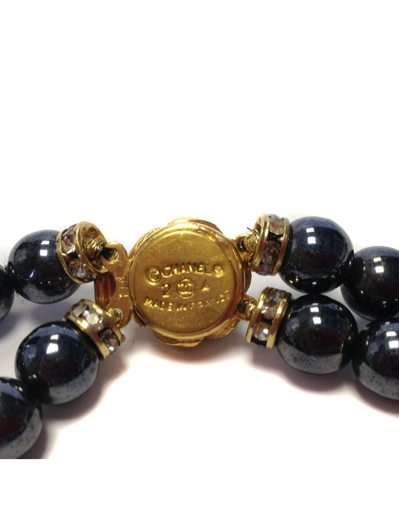 Collier Couture CHANEL double rangs perles 