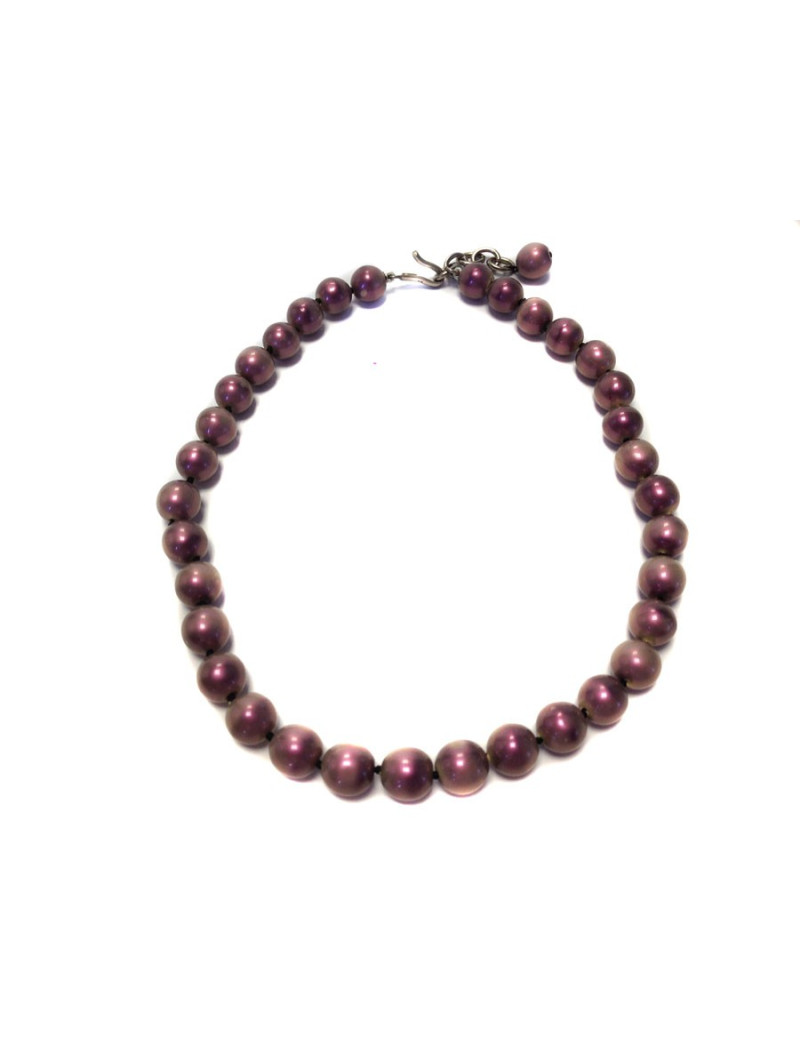 Collier CHANEL Vintage perles nacrées violette