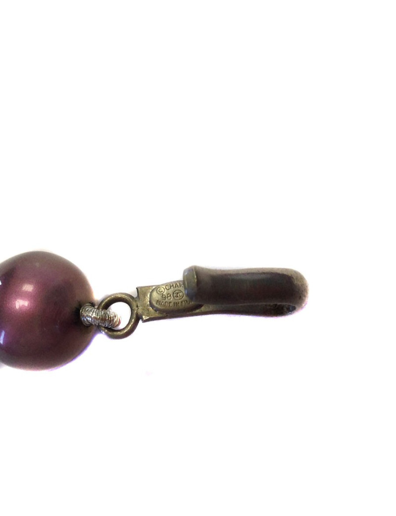 Collier CHANEL Vintage perles nacrées violette