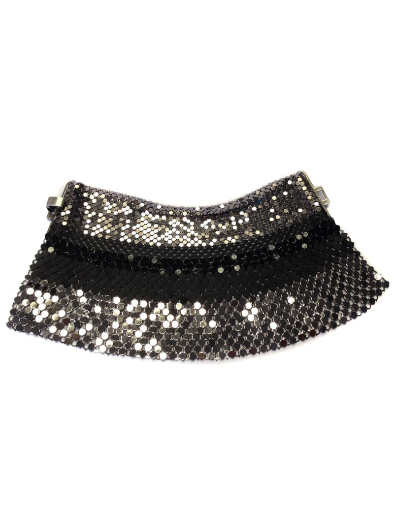 LAURA B mesh bracelet in black and silver