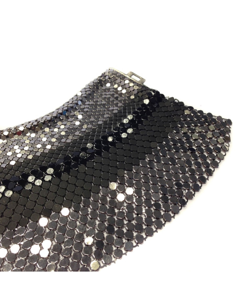 LAURA B mesh bracelet in black and silver