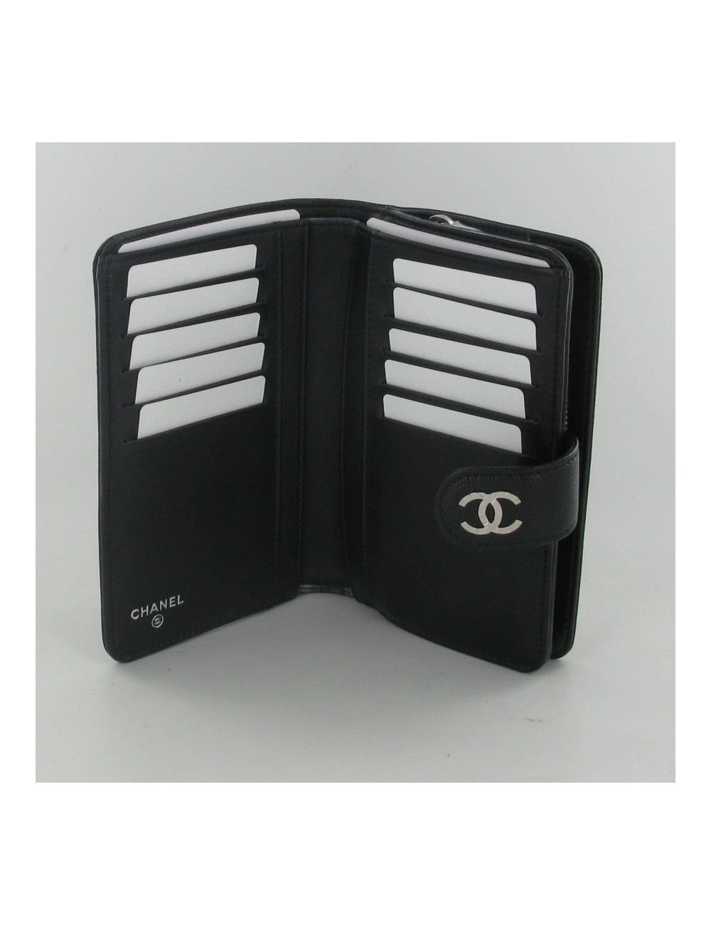 Portefeuille cuir noir CHANEL