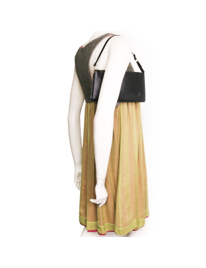 Pochette LOUIS VUITTON  cuir épi noir