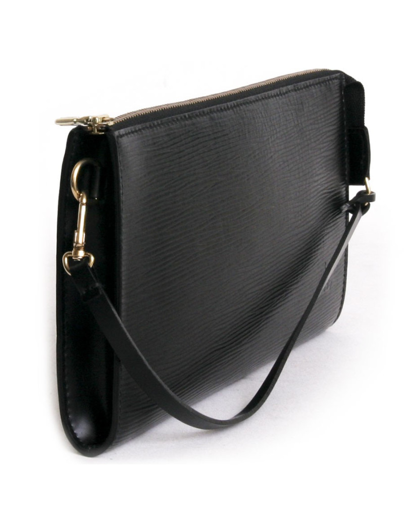 Pochette  LOUIS VUITTON en cuir épi noir