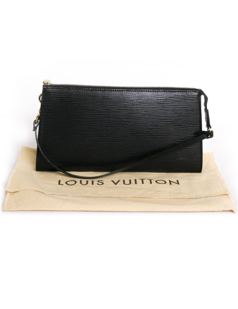 LOUIS VUITTON black epi leather pouch
