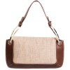 Valentino bag in brown leather and fiber abaca
