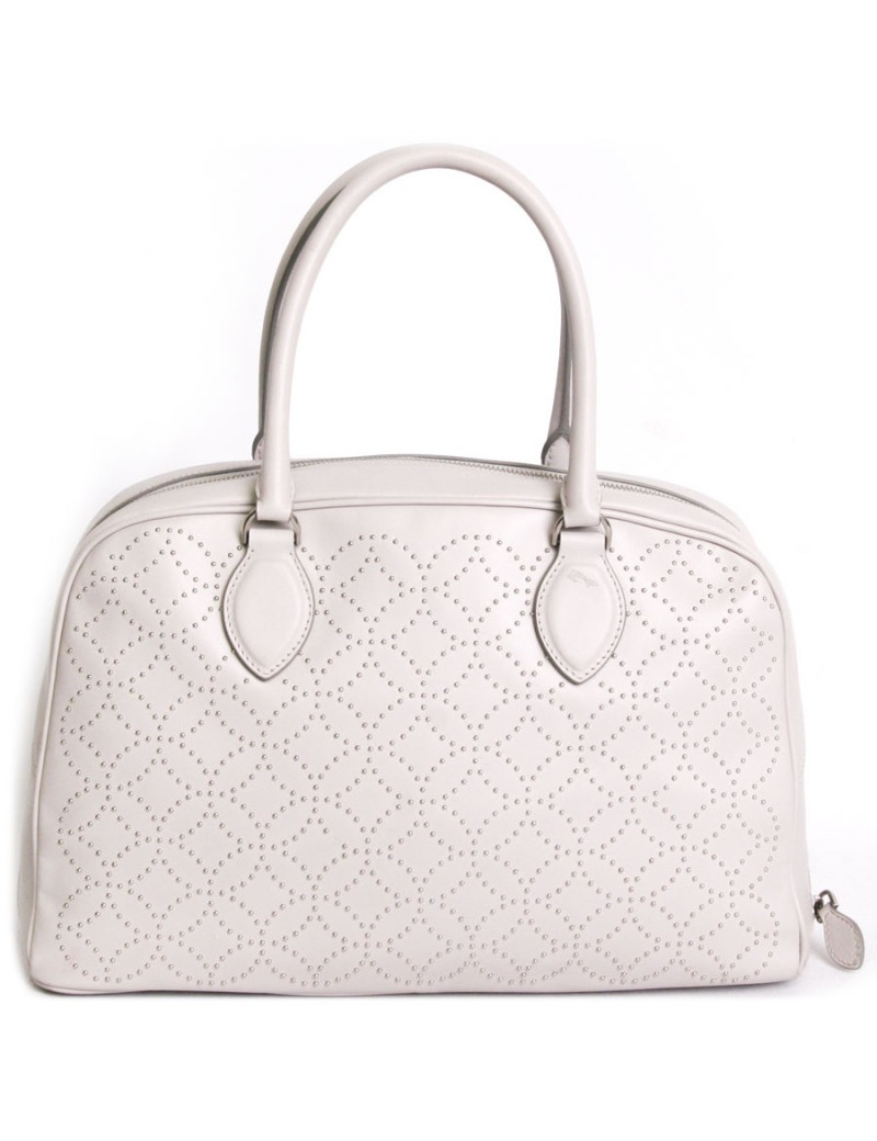 Bag Arabesque ALAIA studded Pearl gray