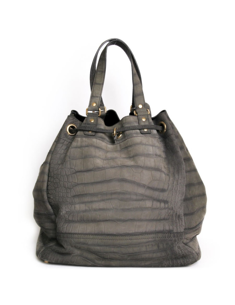 Muse YVES SAINT LAURENT way croco leather satchel bag