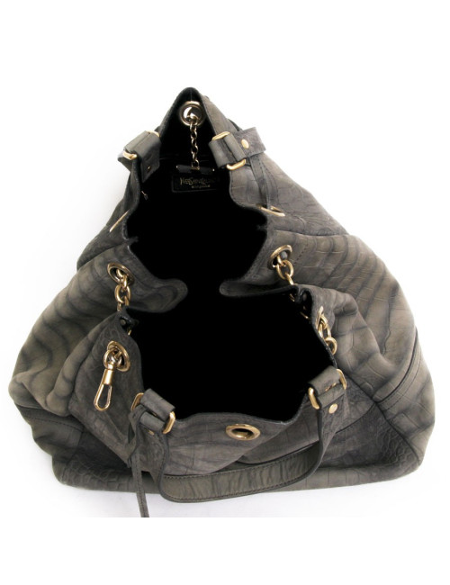 Sac Muse YVES SAINT LAURENT cuir façon croco