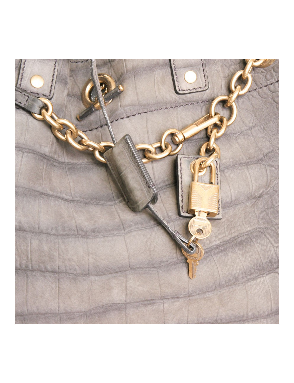 Sac Muse YVES SAINT LAURENT cuir façon croco