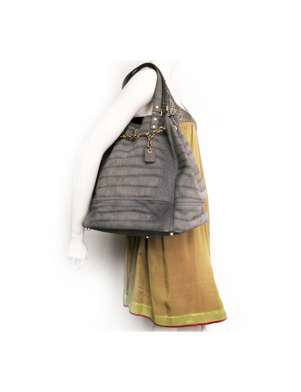 Sac Muse YVES SAINT LAURENT cuir façon croco