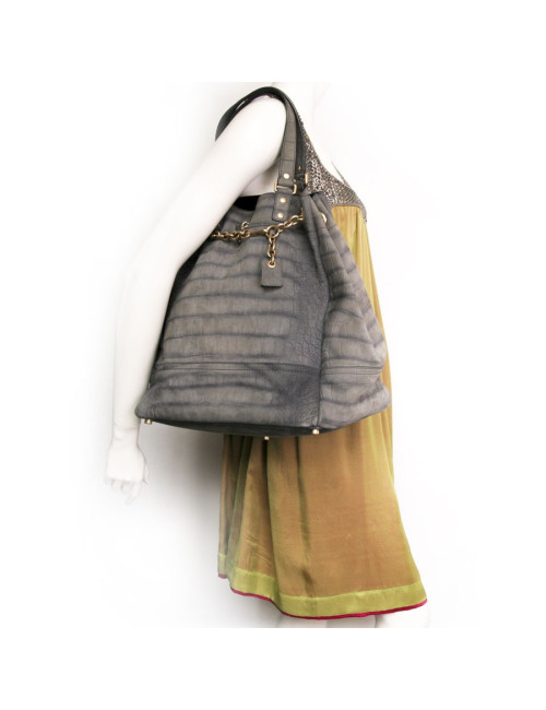 Sac Muse YVES SAINT LAURENT cuir façon croco