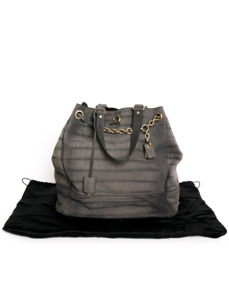 Muse YVES SAINT LAURENT way croco leather satchel bag