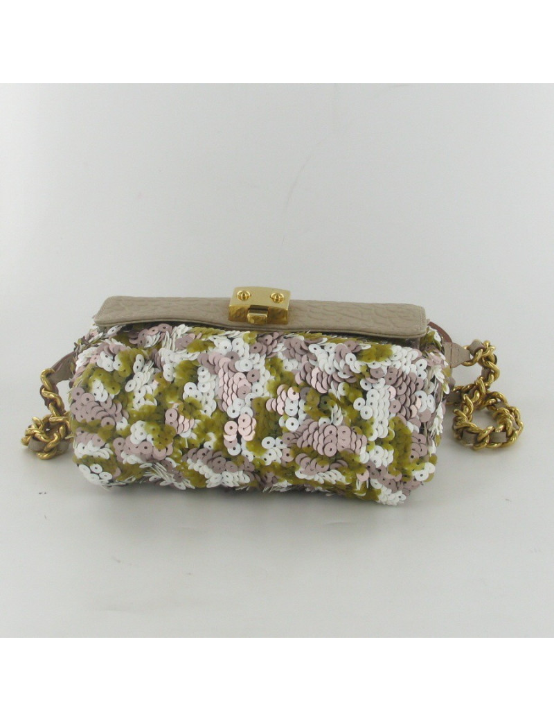 Sac cuir beige et sequins MARC JACOBS