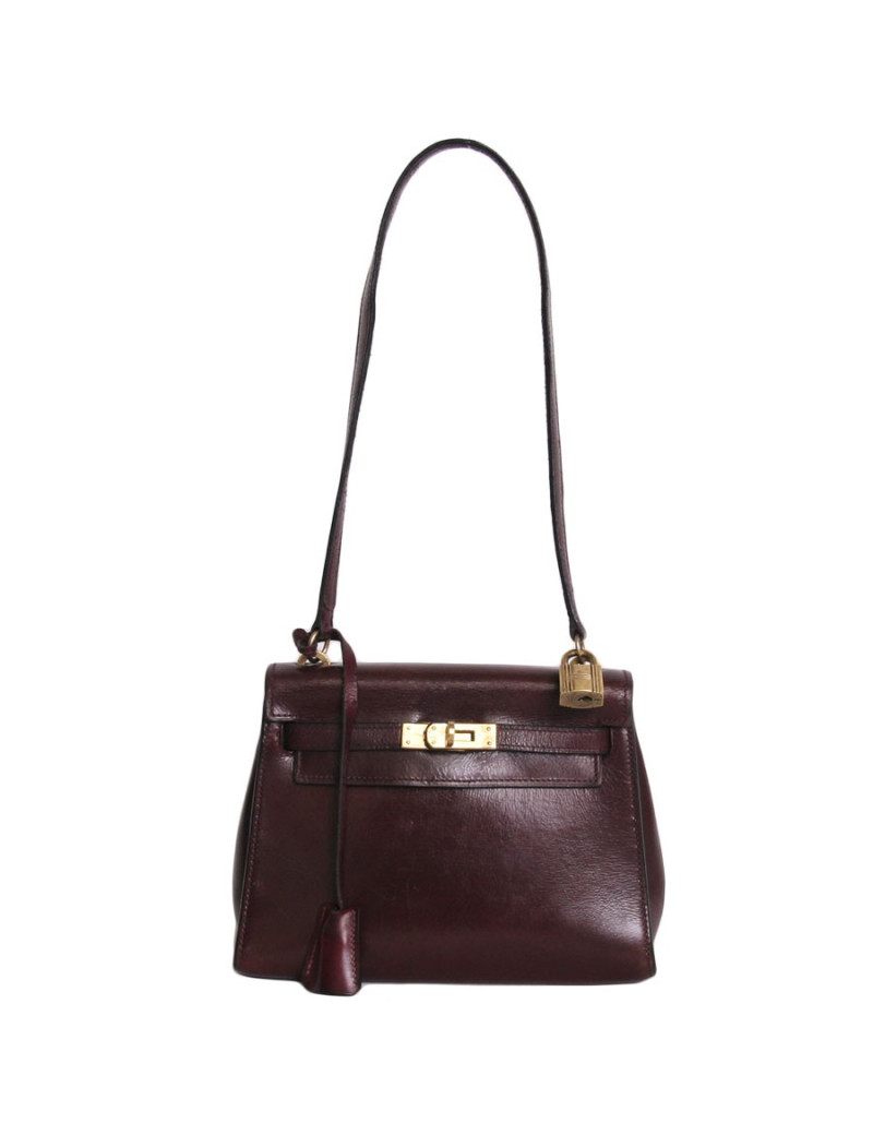 Mini Kelly HERMES en box bordeaux Vintage