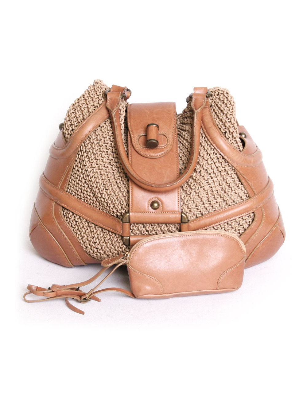 ALEXANDER Mc QUEEN bag cowhide leather and mesh