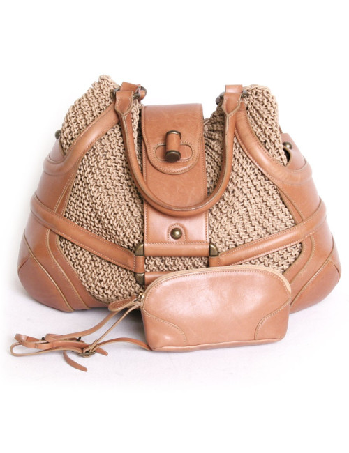 ALEXANDER Mc QUEEN bag cowhide leather and mesh