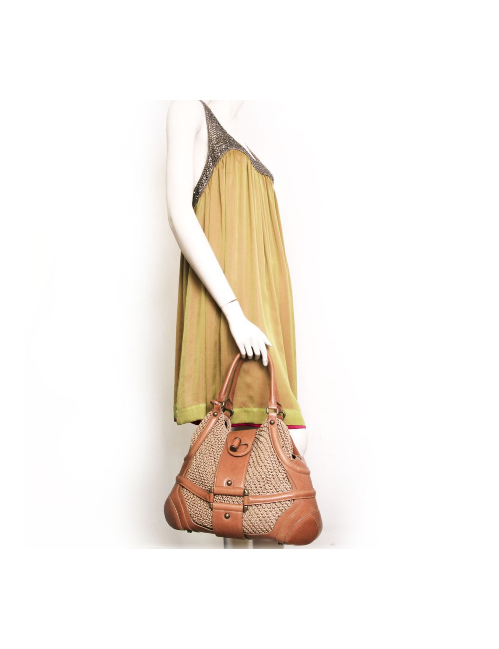 ALEXANDER Mc QUEEN bag cowhide leather and mesh