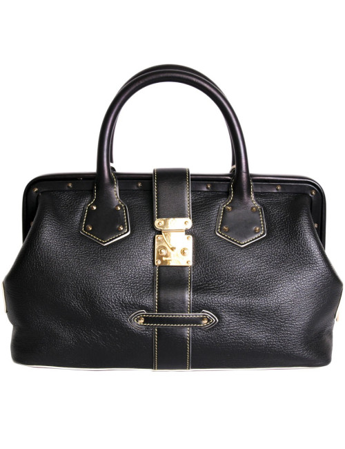 Sac  "l'aimable" LOUIS VUITTON cuir Suhali  noir surpiqûres et clous 