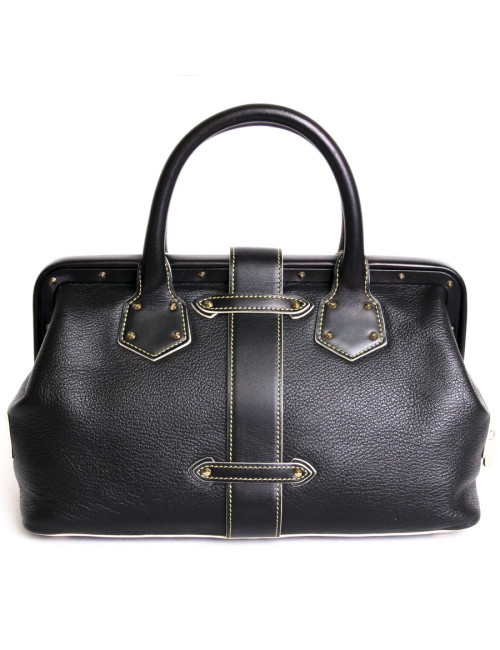 Sac  "l'aimable" LOUIS VUITTON cuir Suhali  noir surpiqûres et clous 